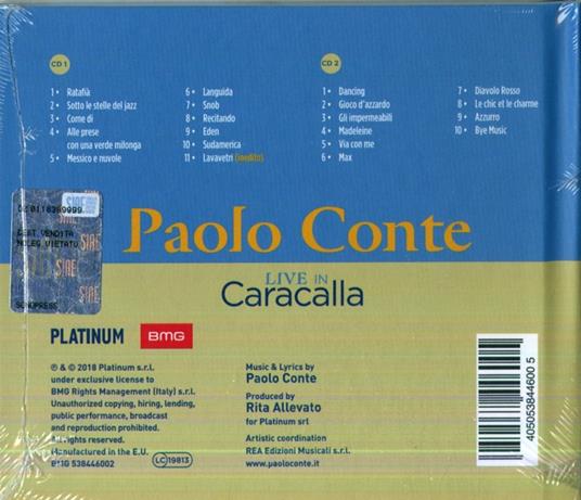 Live in Caracalla. 50 Years of Azzurro - CD Audio di Paolo Conte - 2