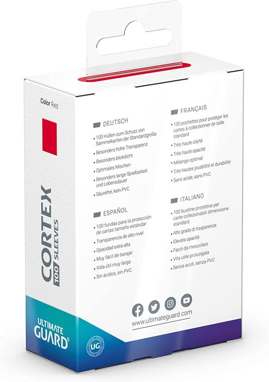 Ultimate Guard Cortex Sleeves Standard Size Red (100) Ultimate Guard - 4