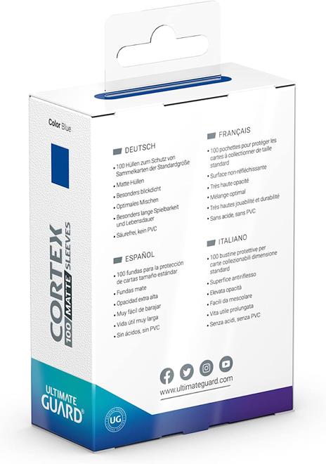Ultimate Guard Cortex Sleeves Standard Size Matte Blue (100) Ultimate Guard - 4