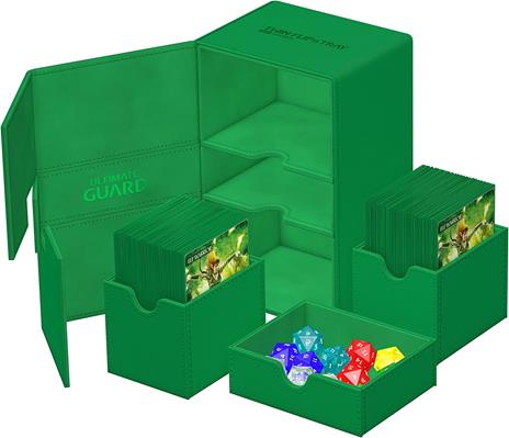Ultimate Guard Twin Flip`n`Tray 160+ XenoSkin Monocolor Green Ultimate Guard - 5