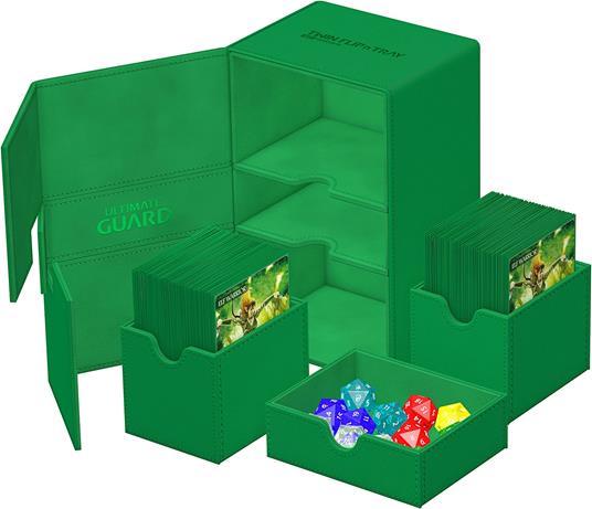 Ultimate Guard Twin Flip`n`Tray 160+ XenoSkin Monocolor Green Ultimate Guard - 5