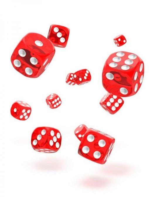 Oakie Doakie Dice D6 Dice 12 Mm Translucent - Red (36) Oakie Doakie Dice