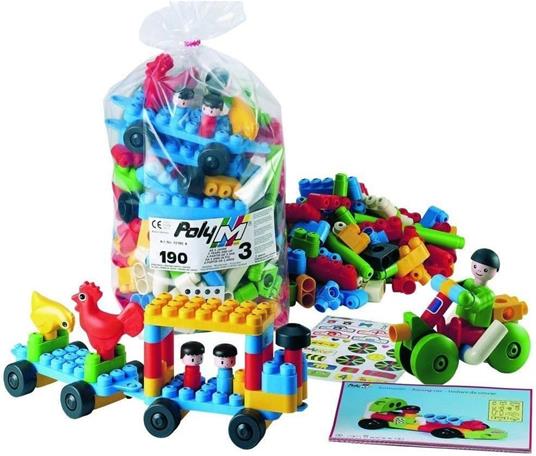 Costruzioni Morbide Poly-M Assortimento Creativo 190 Elementi