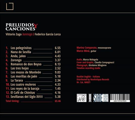 Zago. Hommage a Federico Garcia Lorca - CD Audio di Marina Comparato,Marco Minà - 2