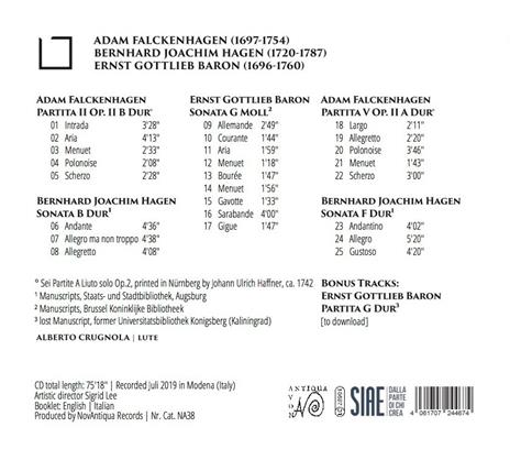 Lauten Galanterie. Musica per liuto solo - CD Audio di Alberto Crugnola - 2