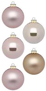 Inge‘s Christmas Decor Pearly Rose Ornamento per palline di Natale Oro, Rosa 12 pz