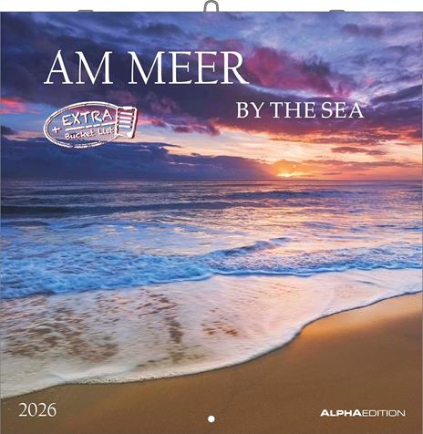 ALPHA EDITION - Calendario 2026 da muro, 12 mesi, 30x30 cm, By the Sea