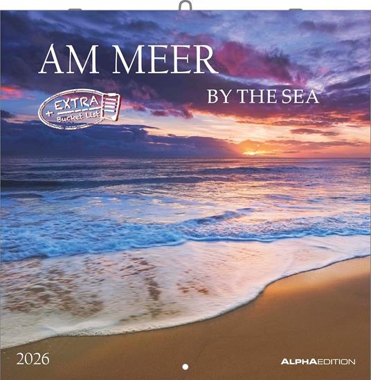 ALPHA EDITION - Calendario 2026 da muro, 12 mesi, 30x30 cm, By the Sea