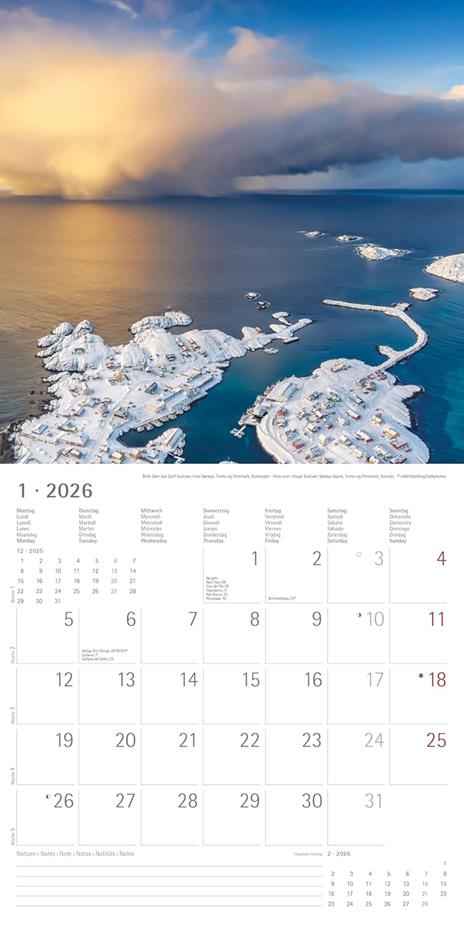 ALPHA EDITION - Calendario 2026 da muro, 12 mesi, 30x30 cm, By the Sea - 4