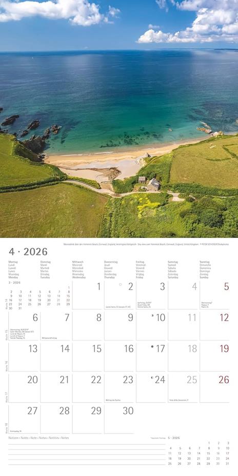 ALPHA EDITION - Calendario 2026 da muro, 12 mesi, 30x30 cm, By the Sea - 6
