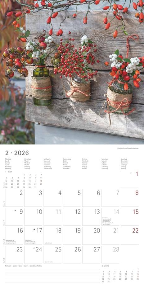 ALPHA EDITION - Calendario 2026 da muro, 12 mesi, 30x30 cm, Garden & Decoration - 5