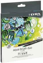 Pennarelli doppia punta Lyra Aqua Brush Duo. Confezione in cartone 12 colori