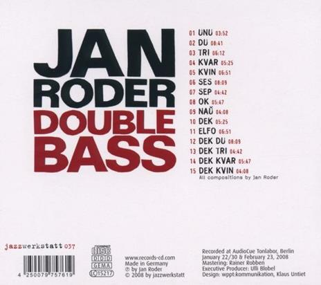 Double Bass - CD Audio di Jan Roder - 2