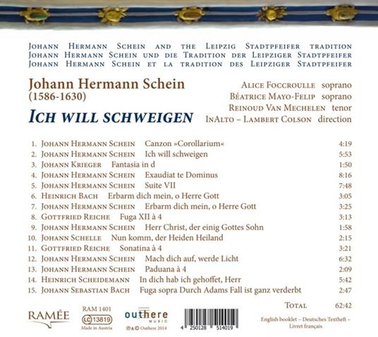 Ich Will Schweigen - CD Audio di Johann Hermann Schein - 2