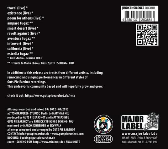 Amparo Fugaz - CD Audio di Guts Pie Earshot - 2