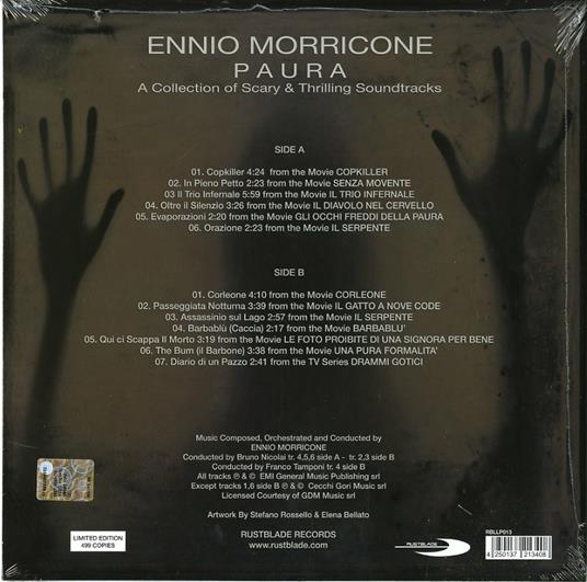 Paura (Colonna sonora) - Vinile LP di Ennio Morricone - 2