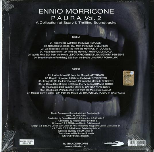 Paura vol.2 (Colonna sonora) - Vinile LP di Ennio Morricone - 2