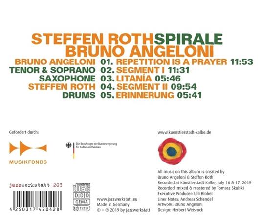 Spirale - CD Audio di Bruno Angeloni,Steffen Roth - 2