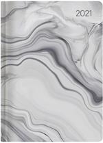 Agenda giornaliera verticale Alpha Edition 2021, 12 mesi tascabile. Style Marble - 10,7x15,2cm