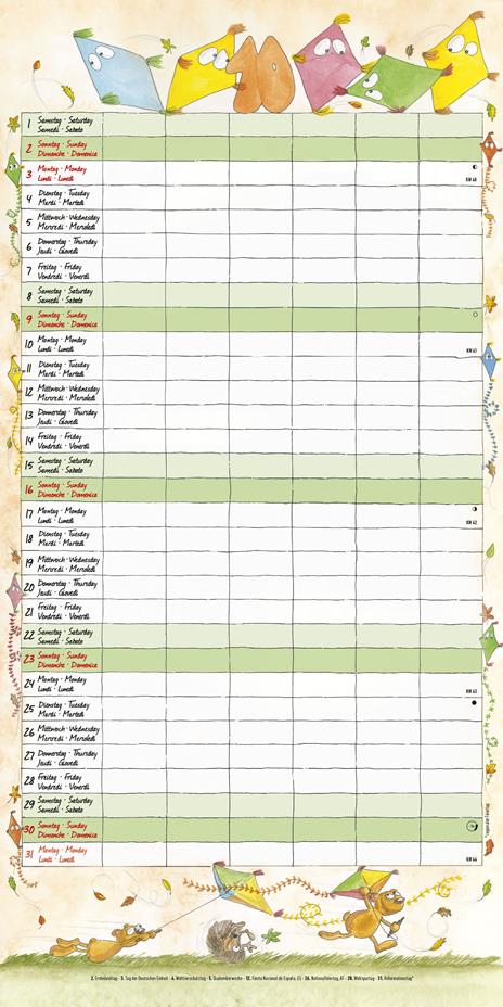 Calendario 2022 da muro Alpha Edition, Organizza famiglia, 12 mesi, 30x30 cm - 12