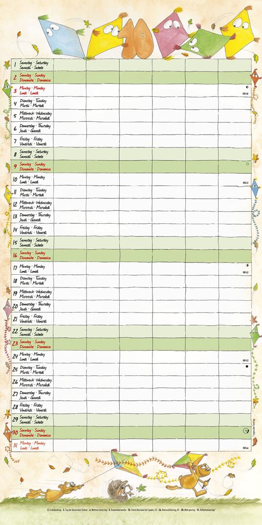 Calendario 2022 da muro Alpha Edition, Organizza famiglia, 12 mesi, 30x30 cm - 12