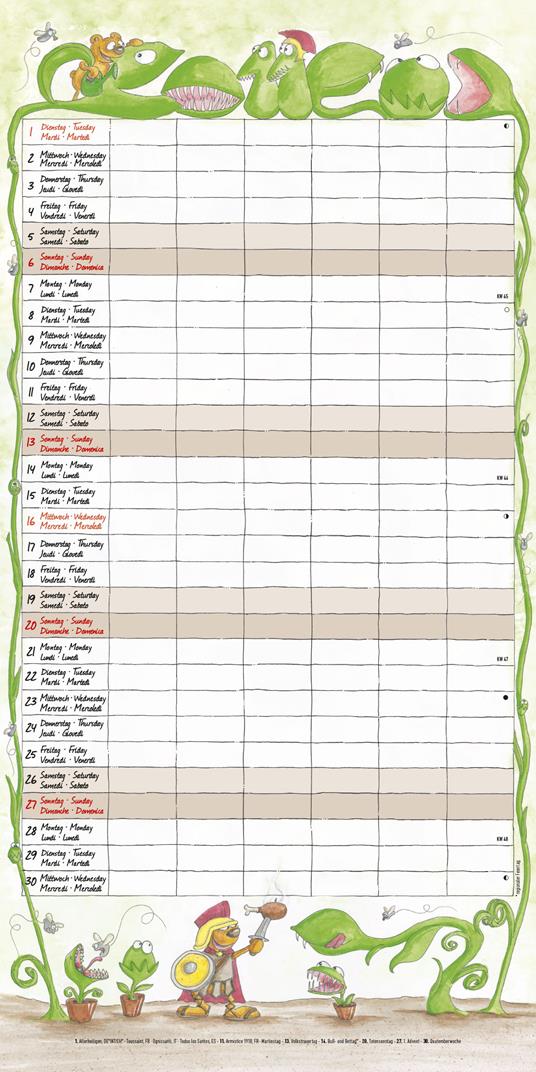 Calendario 2022 da muro Alpha Edition, Organizza famiglia, 12 mesi, 30x30 cm - 13