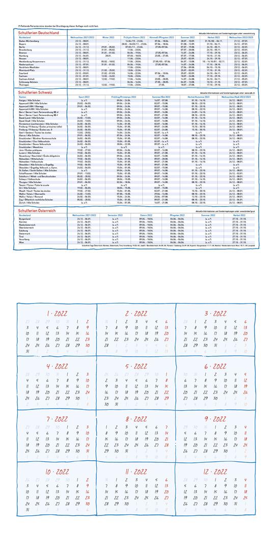 Calendario 2022 da muro Alpha Edition, Organizza famiglia, 12 mesi, 30x30 cm - 2