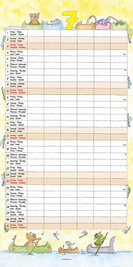 Calendario 2022 da muro Alpha Edition, Organizza famiglia, 12 mesi, 30x30 cm - 9