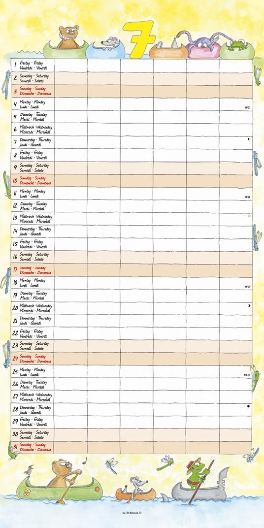 Calendario 2022 da muro Alpha Edition, Organizza famiglia, 12 mesi, 30x30 cm - 9