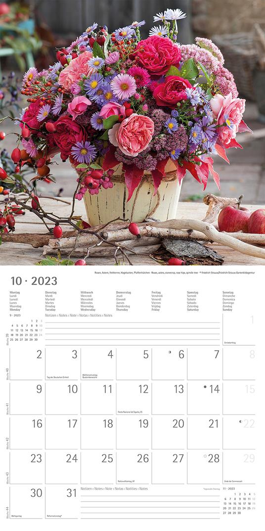 Calendario 2023 da muro Fiori, Alpha Edition, 12 mesi, 30x30 cm - 12