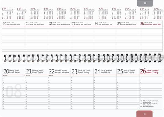Planner Settimanale Da Tavolo 2023, Alpha Edition, 29,7x10,5 cm, Nera, Spiralata - 2