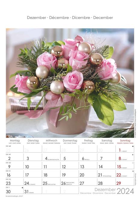 Alpha Edition - Calendario 2024 da muro Rose Dreams, 12 mesi, 23,7x34 cm - 13