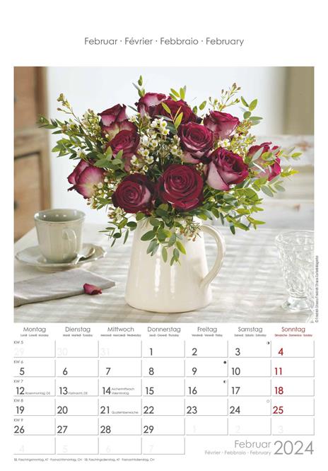 Alpha Edition - Calendario 2024 da muro Rose Dreams, 12 mesi, 23,7x34 cm - 3