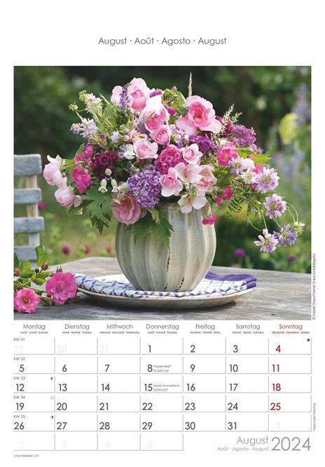 Alpha Edition - Calendario 2024 da muro Rose Dreams, 12 mesi, 23,7x34 cm - 9