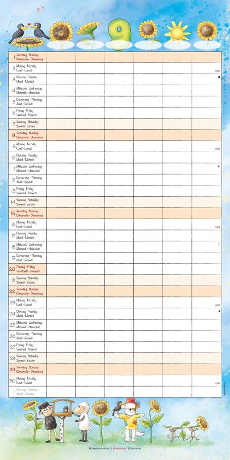 Alpha Edition - Calendario 2024 da muro Family Planer, 12 mesi, 30x30 cm - 11