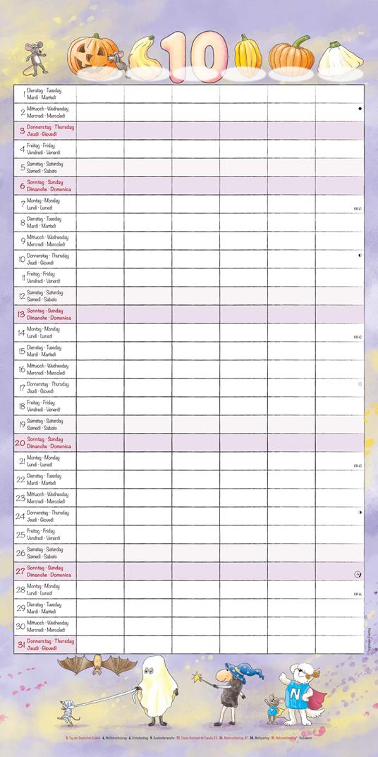 Alpha Edition - Calendario 2024 da muro Family Planer, 12 mesi, 30x30 cm - 12