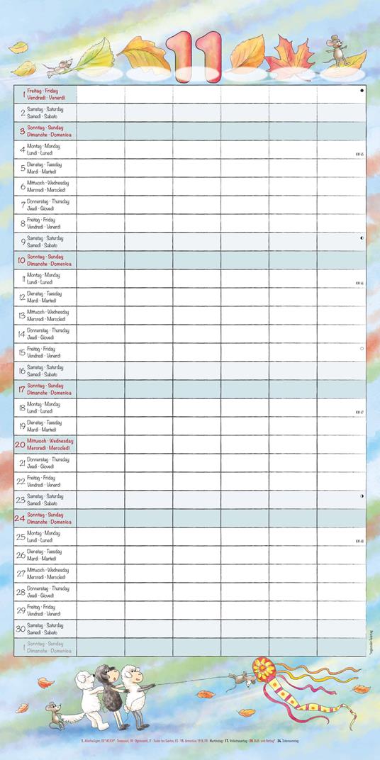 Alpha Edition - Calendario 2024 da muro Family Planer, 12 mesi, 30x30 cm - 13