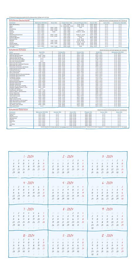 Alpha Edition - Calendario 2024 da muro Family Planer, 12 mesi, 30x30 cm - 2