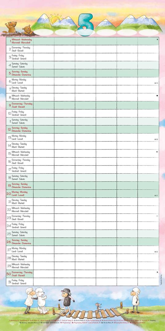 Alpha Edition - Calendario 2024 da muro Family Planer, 12 mesi, 30x30 cm - 7