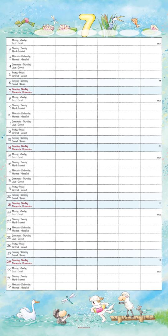 Alpha Edition - Calendario 2024 da muro Family Planer, 12 mesi, 30x30 cm - 9