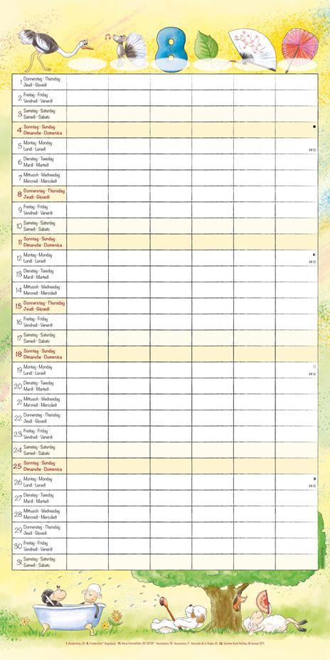 Alpha Edition - Calendario 2024 da muro Family Planer, 12 mesi, 30x30 cm - 10