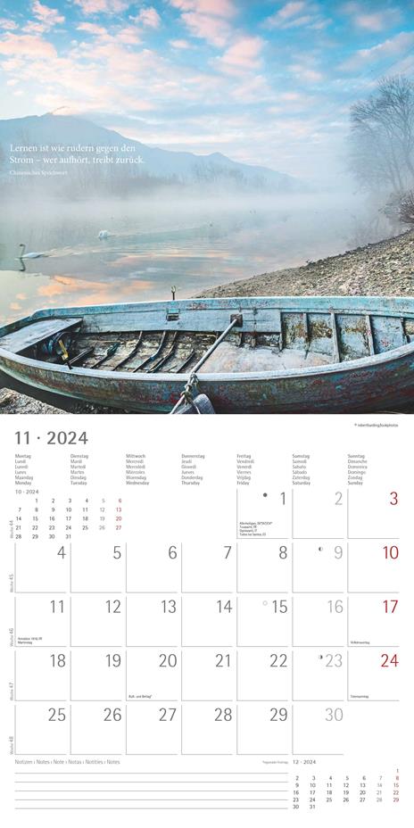 Alpha Edition - Calendario 2024 da muro Meditation, 12 mesi, 30x30 cm - 13