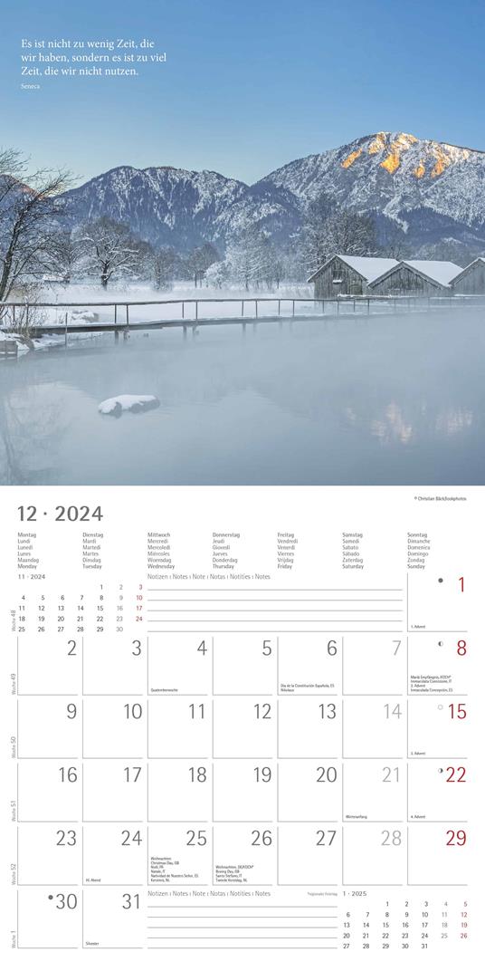 Alpha Edition - Calendario 2024 da muro Meditation, 12 mesi, 30x30 cm - 14