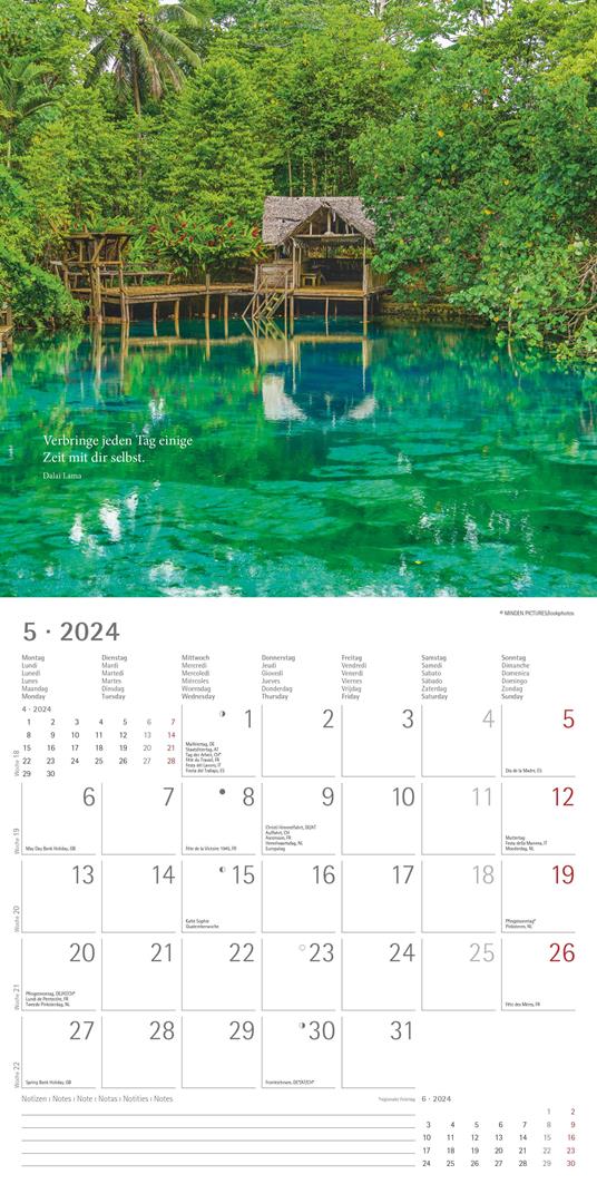 Alpha Edition - Calendario 2024 da muro Meditation, 12 mesi, 30x30 cm - 6