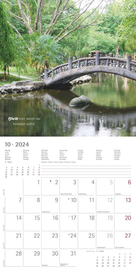 Alpha Edition - Calendario 2024 da muro Zen, 12 mesi, 30x30 cm - 12