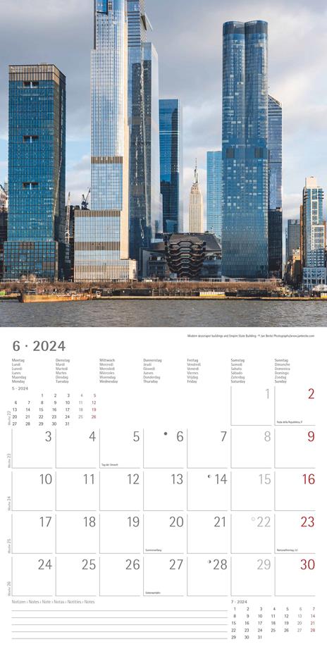 Alpha Edition - Calendario 2024 da muro New York, 12 mesi, 30x30 cm - 8