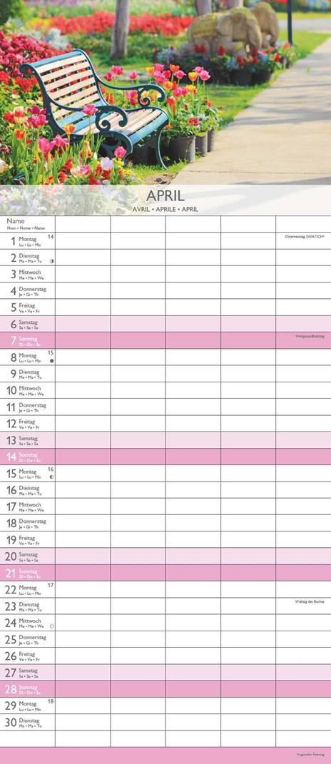 Alpha Edition - Calendario 2024 da muro per la famiglia Happy Moments, 12 mesi, 19,5x45 cm - 5