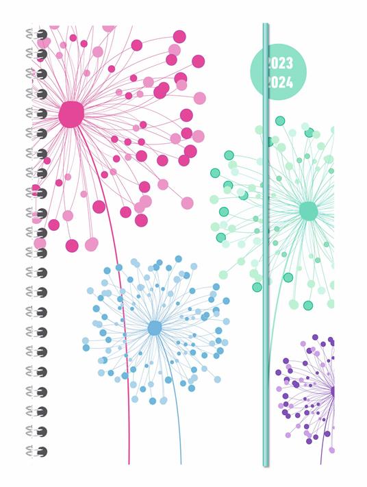 Agenda-Diario spiralato Collegetimer ALPHA EDITION 2023-2024, Settimanale, Blowballs - 15x21 cm