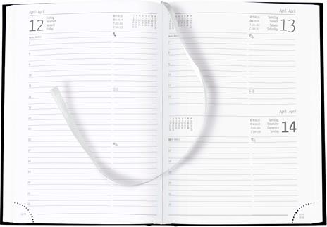 Alpha Edition - Agenda Giornaliera Monocromo 2024, Formato Grande 15x21 cm, Similpelle Black, 352 pagine - 2