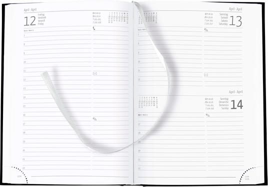 Alpha Edition - Agenda Giornaliera Monocromo 2024, Formato Grande 15x21 cm, Similpelle Black, 352 pagine - 2